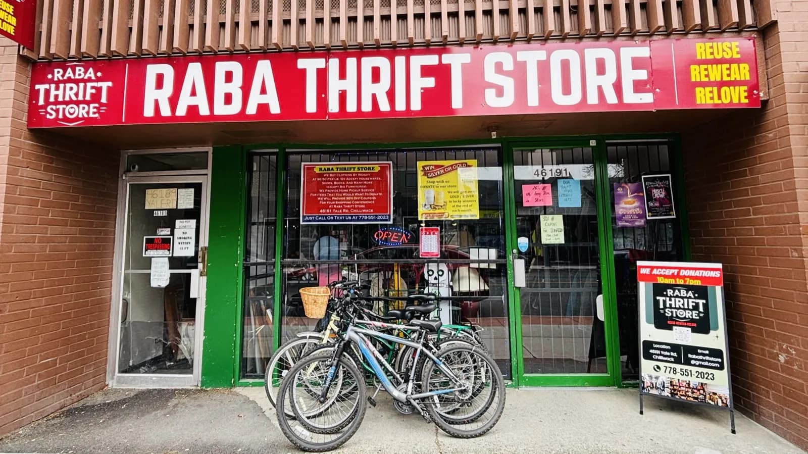 Raba Thrift Store storefront
