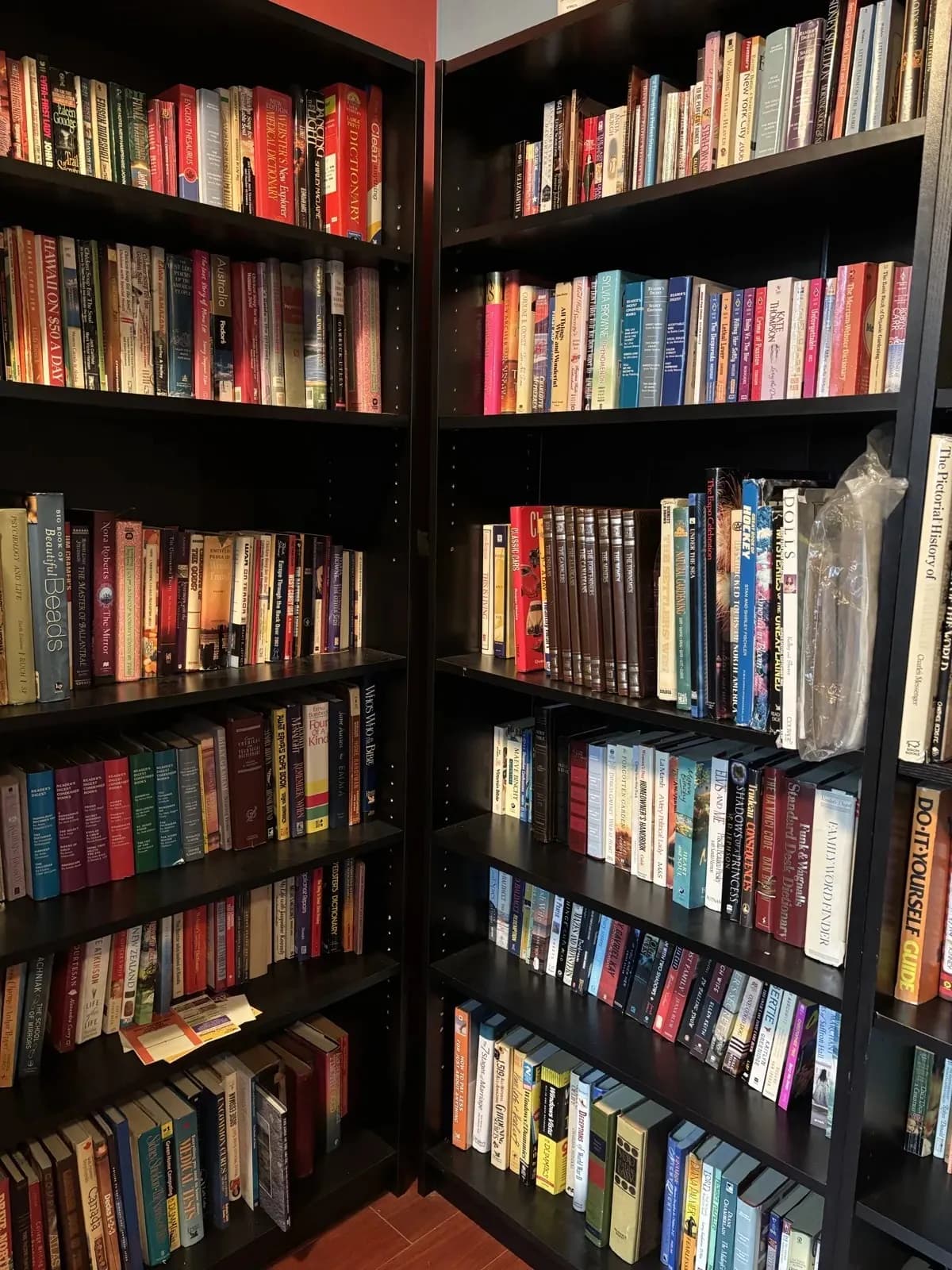Bookshelves stocked with second-hand books inside Raba Thrift Store in Chilliwack